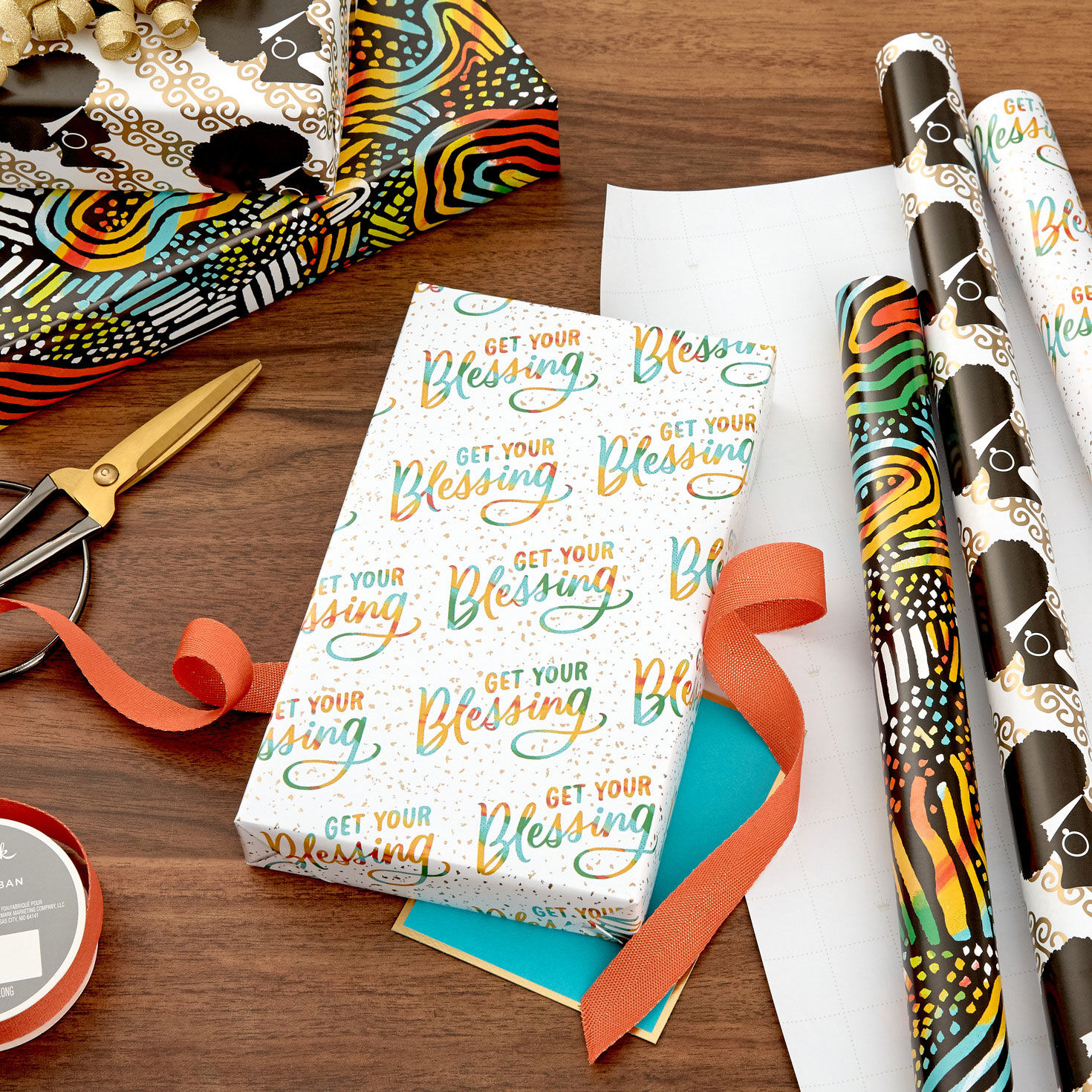 Bold, Bright Blessing Assorted Wrapping Paper in use image number 3