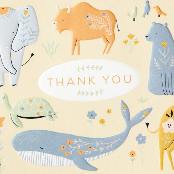 Embossed Animals Blank Thank-You Notes, Pack of 20, , large image number 3