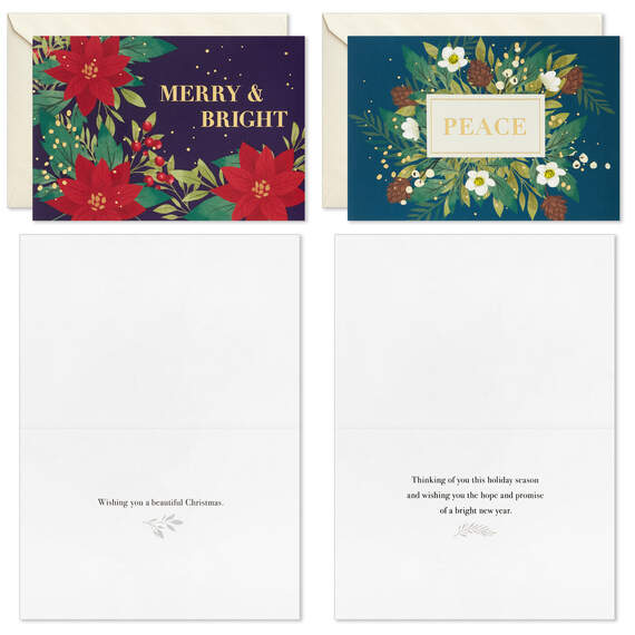 Bold Florals Boxed Christmas Cards Assortment, Pack of 72, , large image number 4