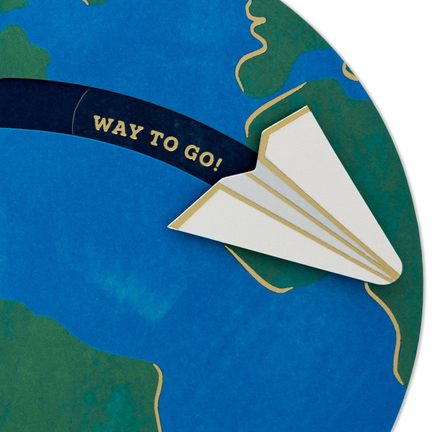 Paper Airplane on Globe Graduation Card Card Front Detail image number 4