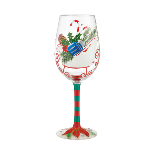 Lolita Holiday Wishes Handpainted Wine Glass, 15 oz., 