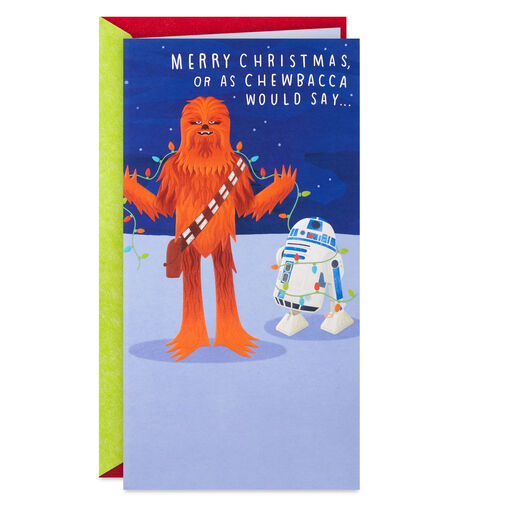 Star Wars™ Chewbacca™ and R2-D2™ Pop-Up Money Holder Christmas Card, 
