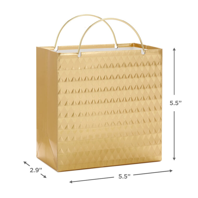 Gold Diamonds Small Square Gift Bag measurement image number 3