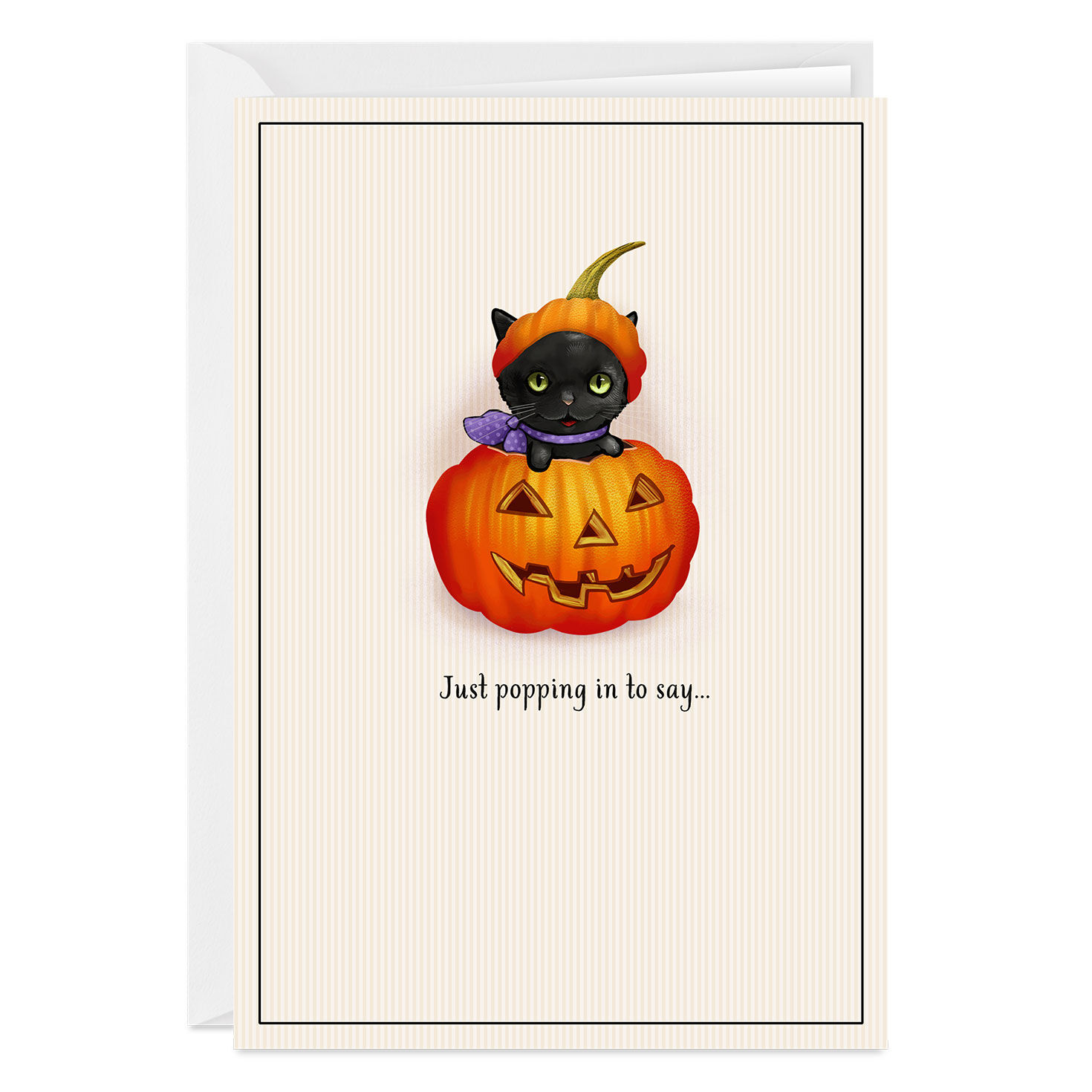 Cute Vintage Black Cat Custom Halloween Card
