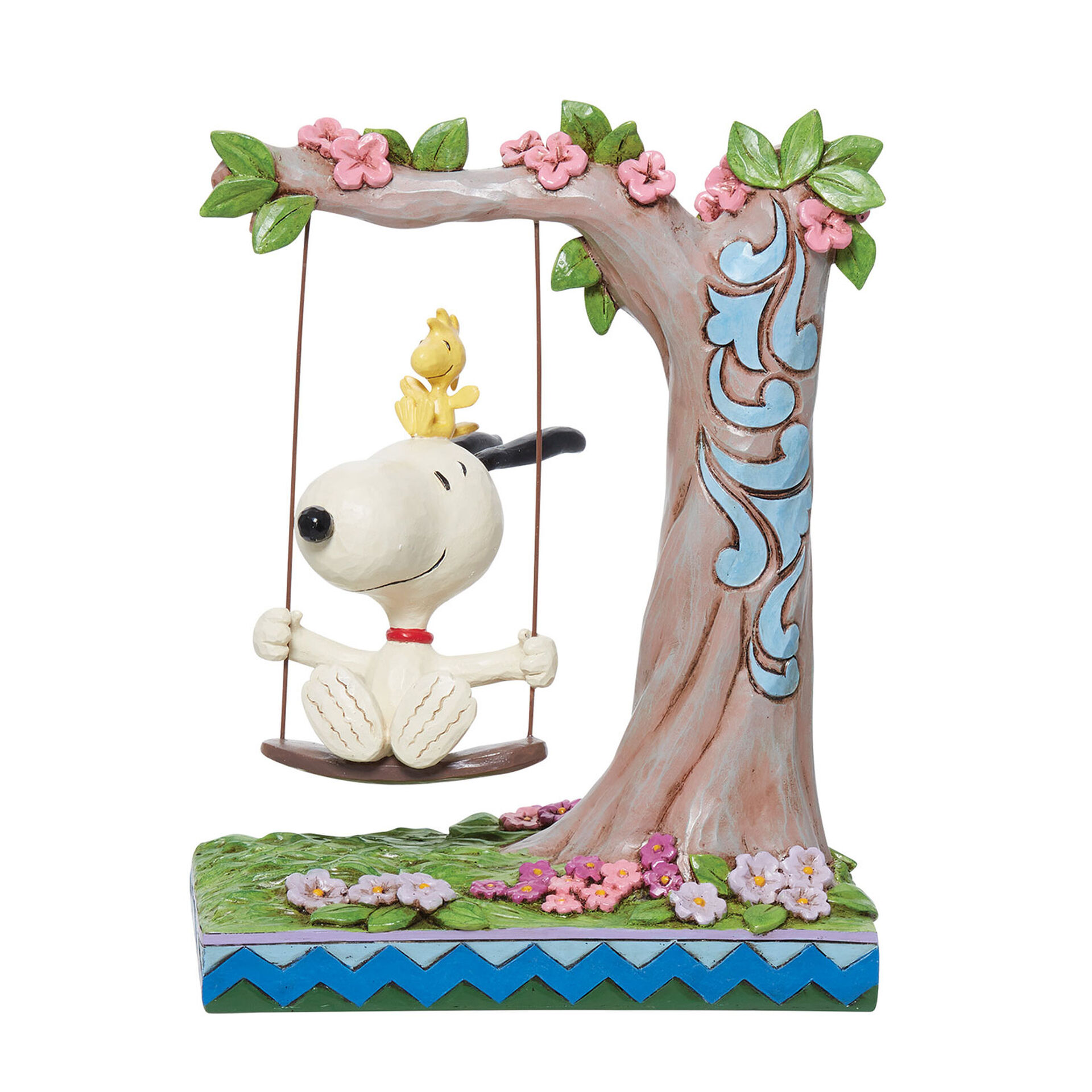 Jim Shore Peanuts Snoopy and Woodstock in Swing Figurine, 8