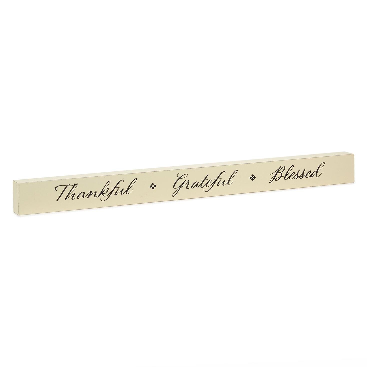 Thankful Grateful Blessed Wood Quote Sign 23 5x2 Plaques Signs Hallmark