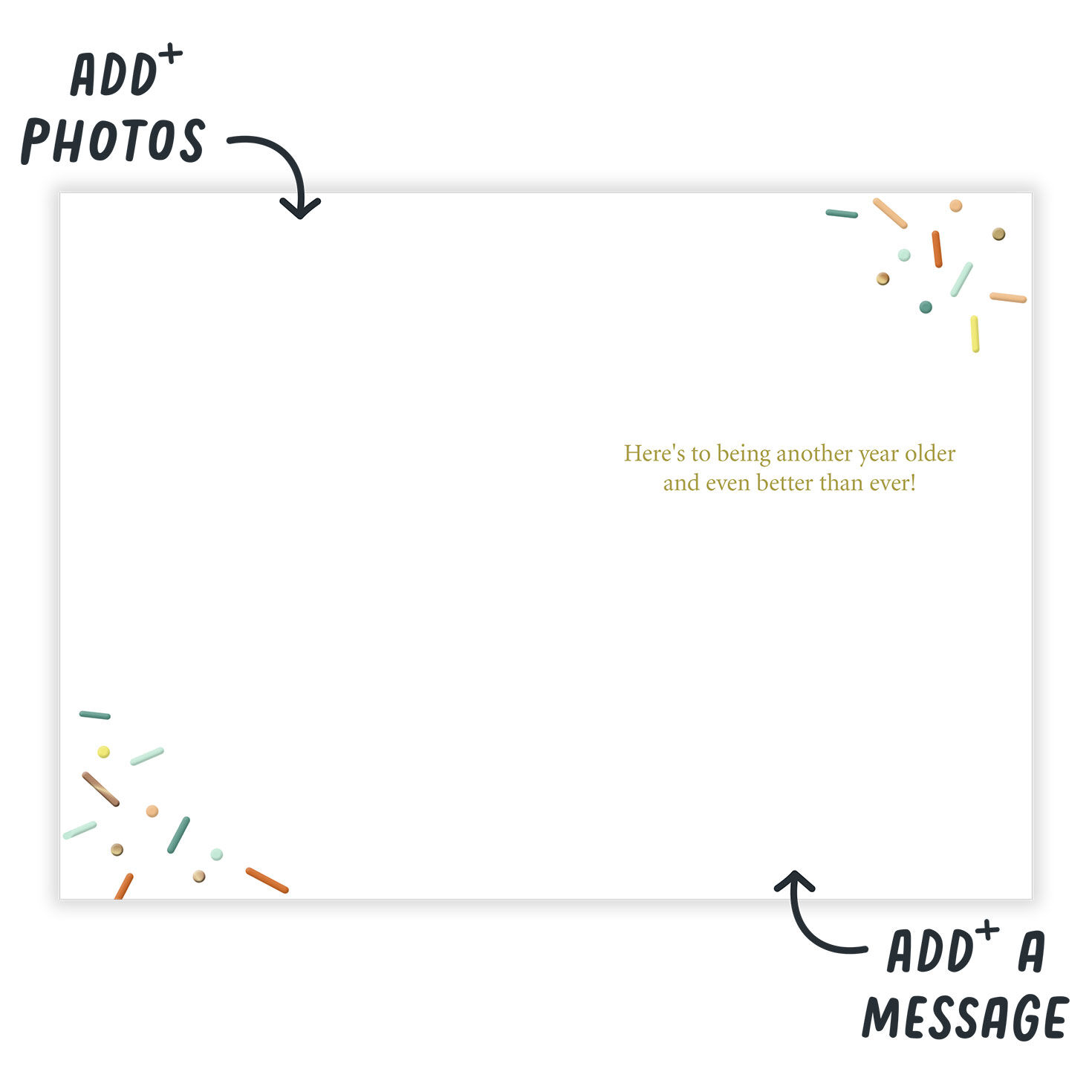 Happy 34th Confetti Personalized Birthday Card  image number 3