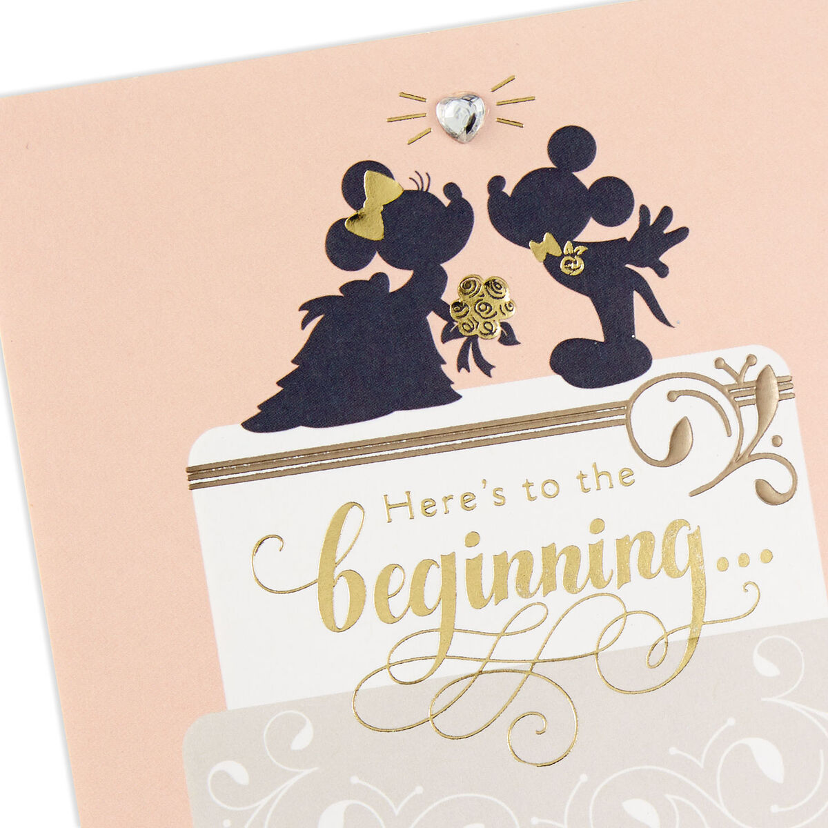 Mickey Mouse and Minnie Mouse Classic Romance Wedding Card Greeting