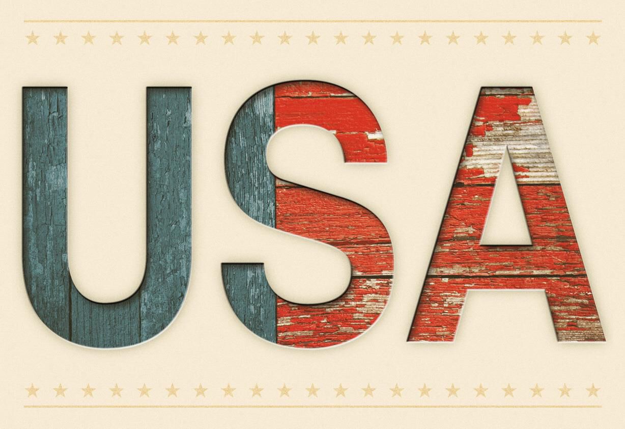 Patriotic USA Blank Card