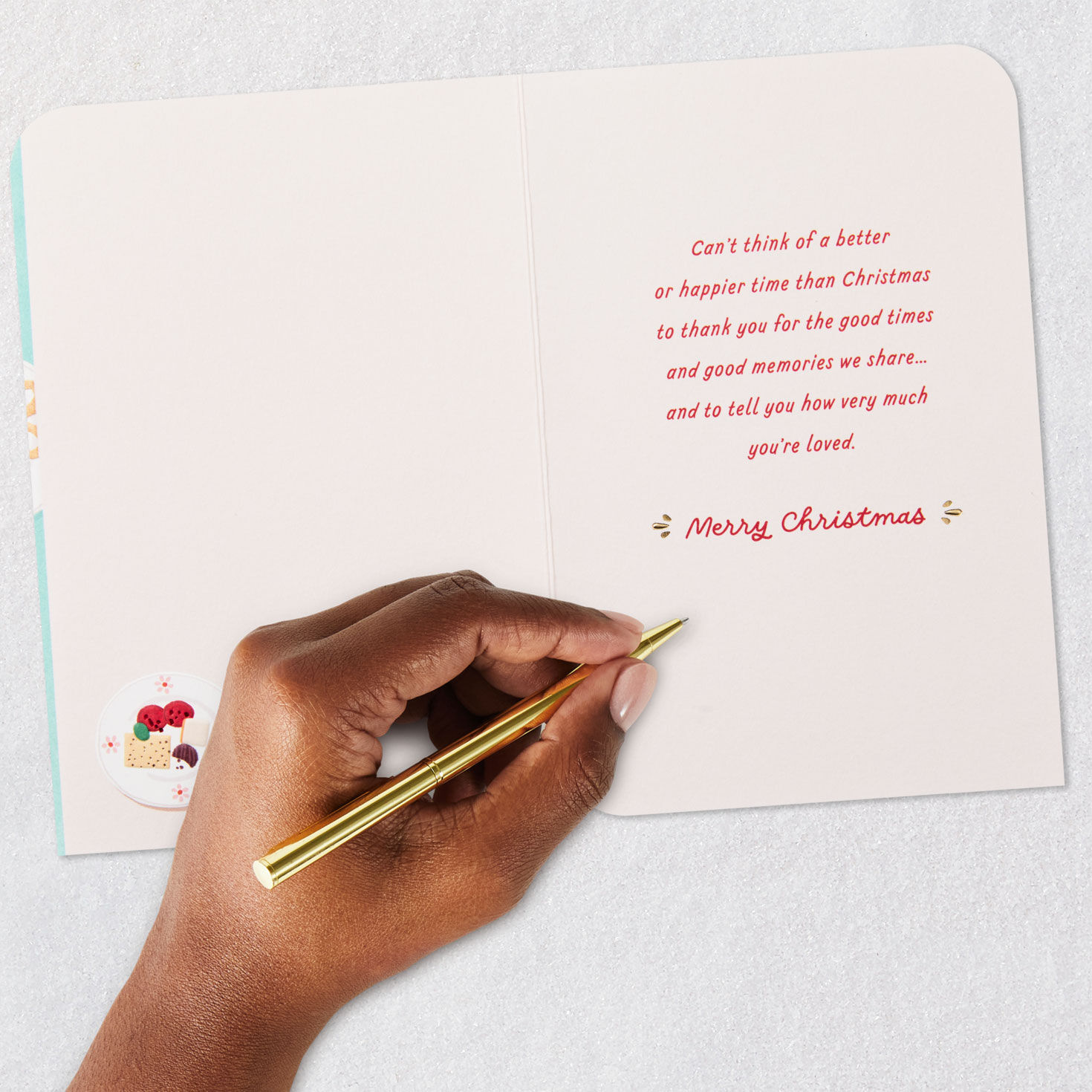 Tree-Shaped Charcuterie Board Family Christmas Card signing card image number 7