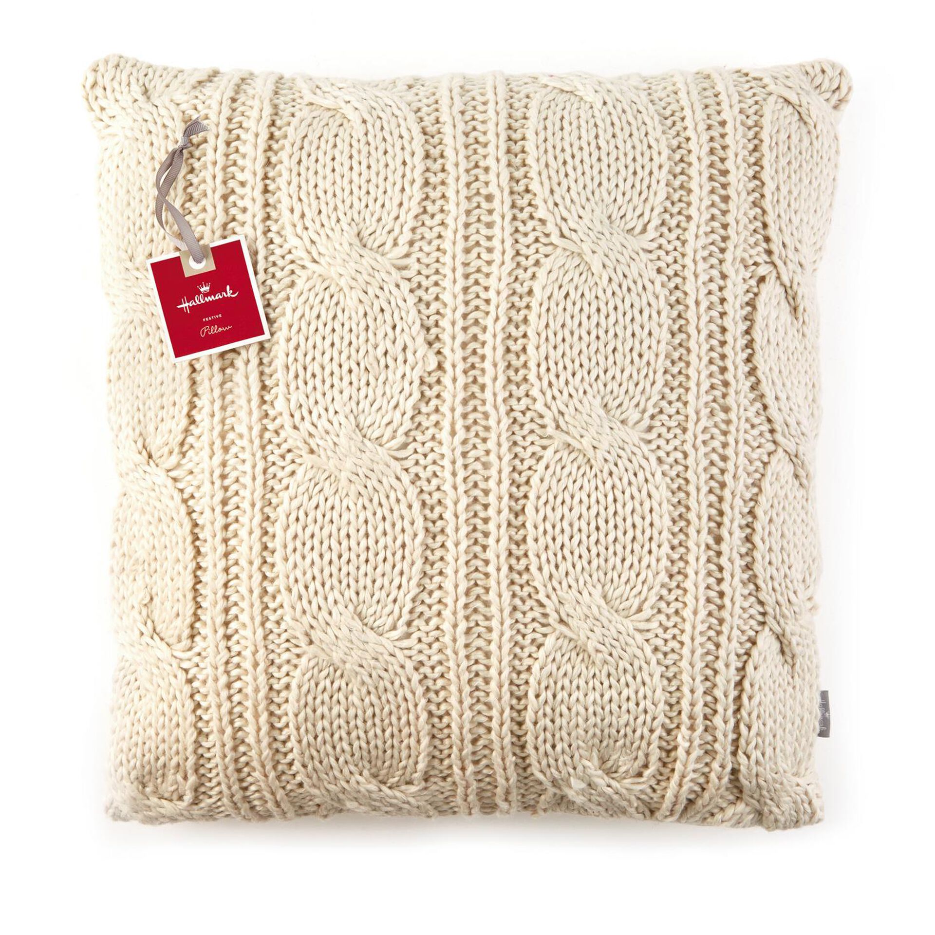 Chunky White Knit Pillow 18x18 Pillows & Blankets Hallmark
