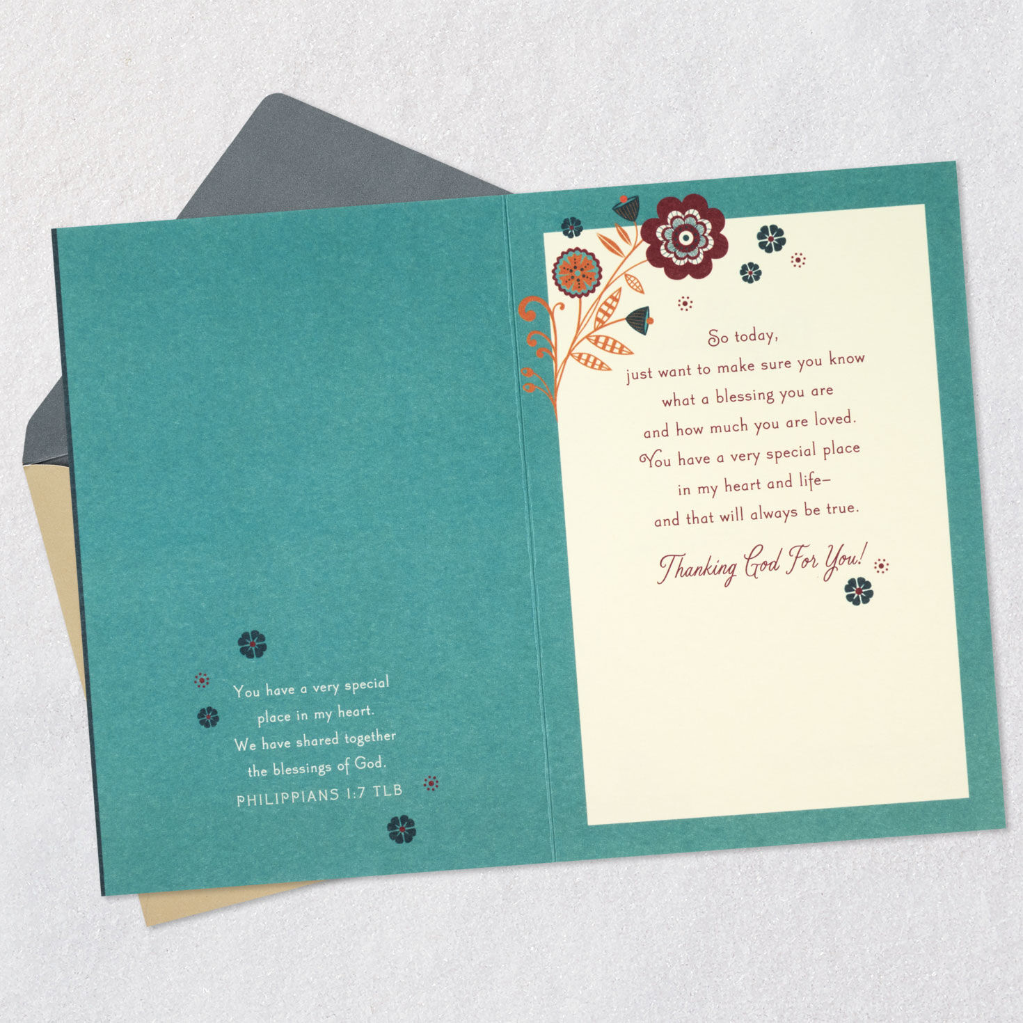 What a Blessing You Are Religious Thanksgiving Card Open card with envelope image number 4