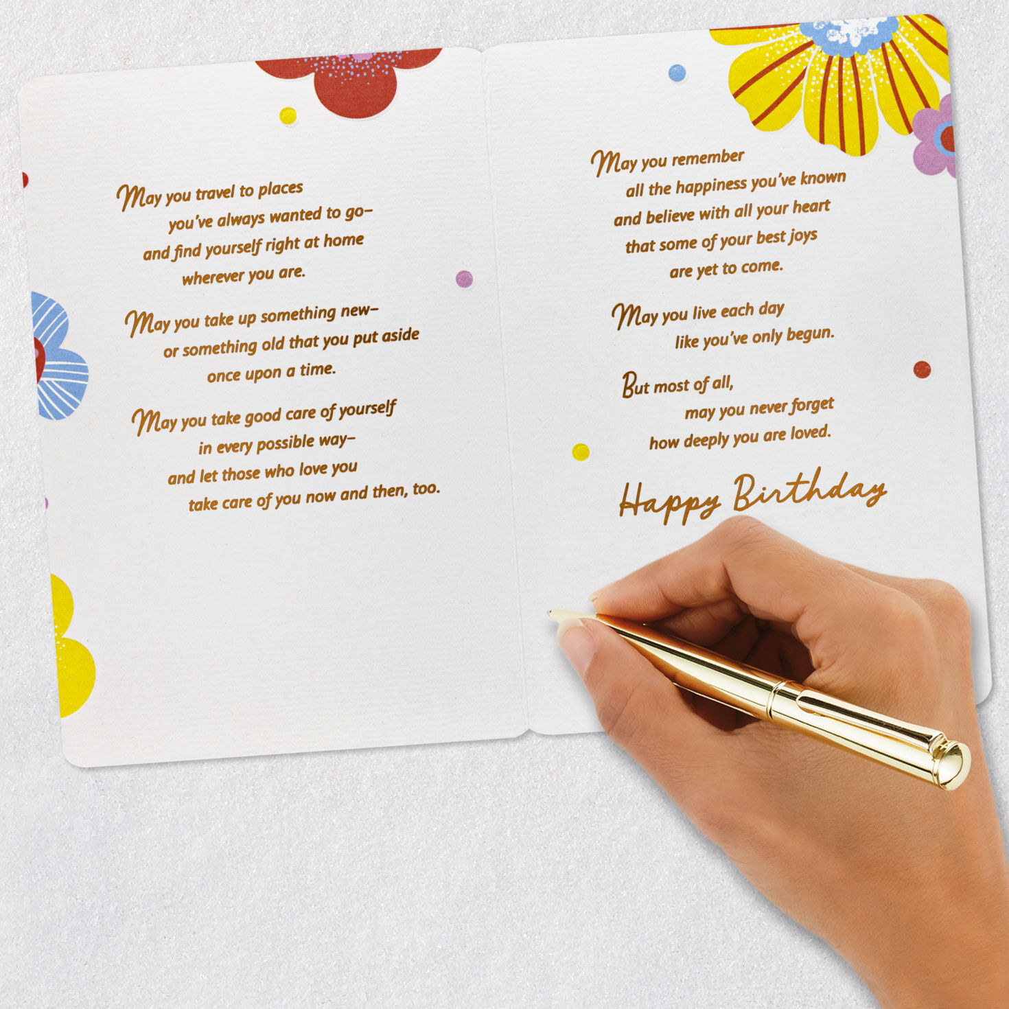 Flowers Birthday Card for Granddaughter Signing card image number 7