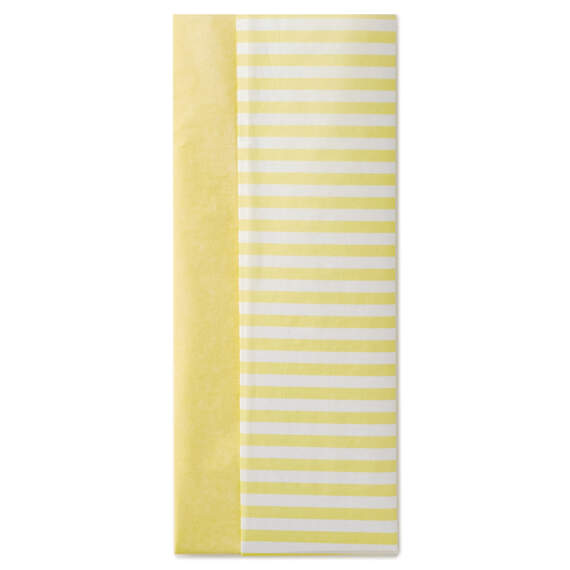 Solid Yellow and Yellow Striped 2-Pack Tissue Paper, 6 Sheets