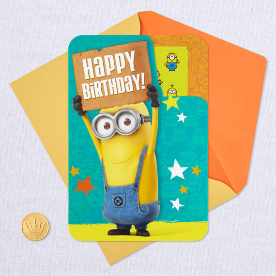 Despicable Me One in a Minion Birthday Card With Stickers, , large image number 6
