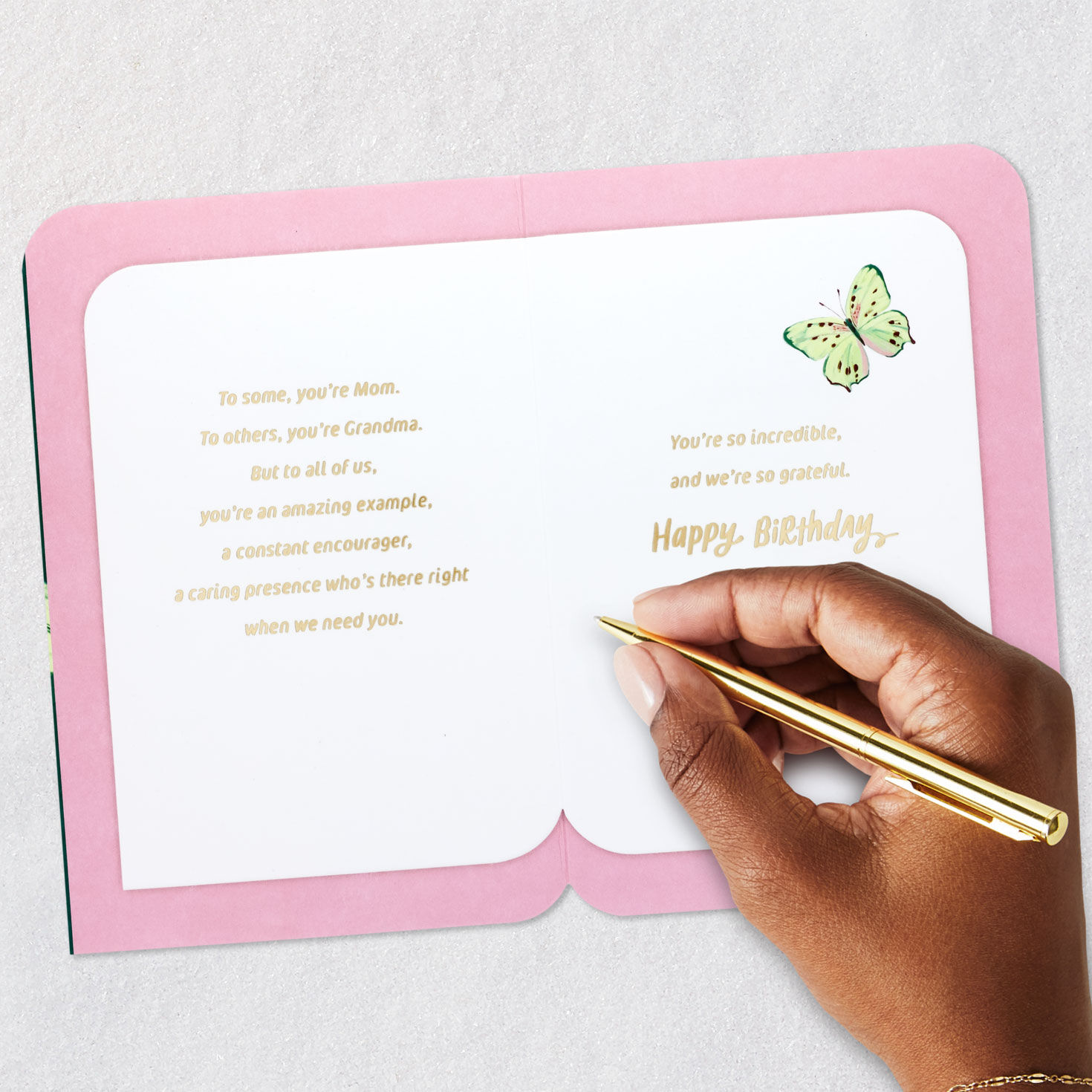 Butterfly Birthday Card for Mom and Grandma Signing card image number 7