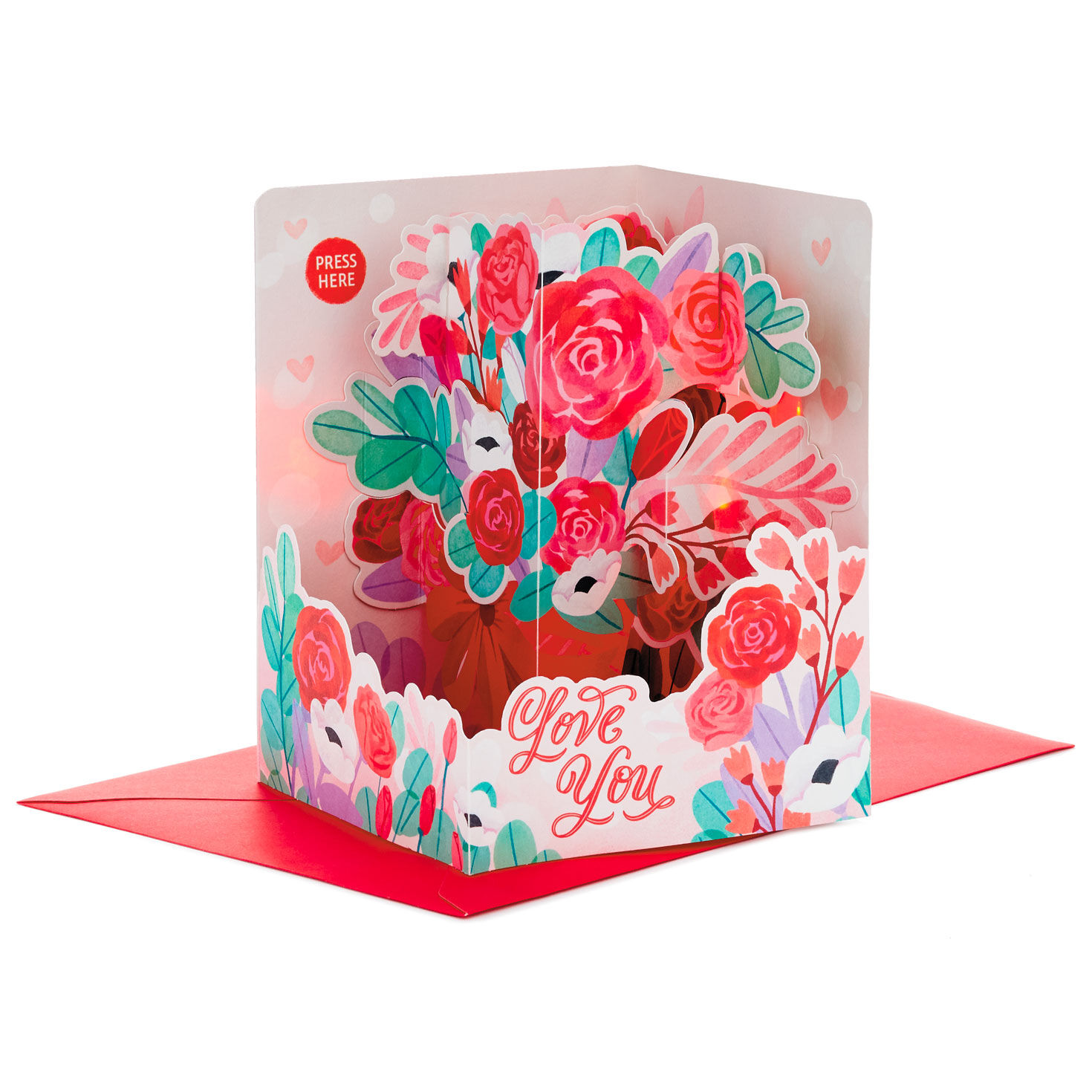Flower Bouquet Musical 3D Pop-Up Love Card With Light - Greeting Cards -  Hallmark