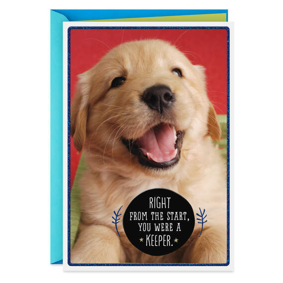 Puppy Love You're a Keeper Birthday Card for Son