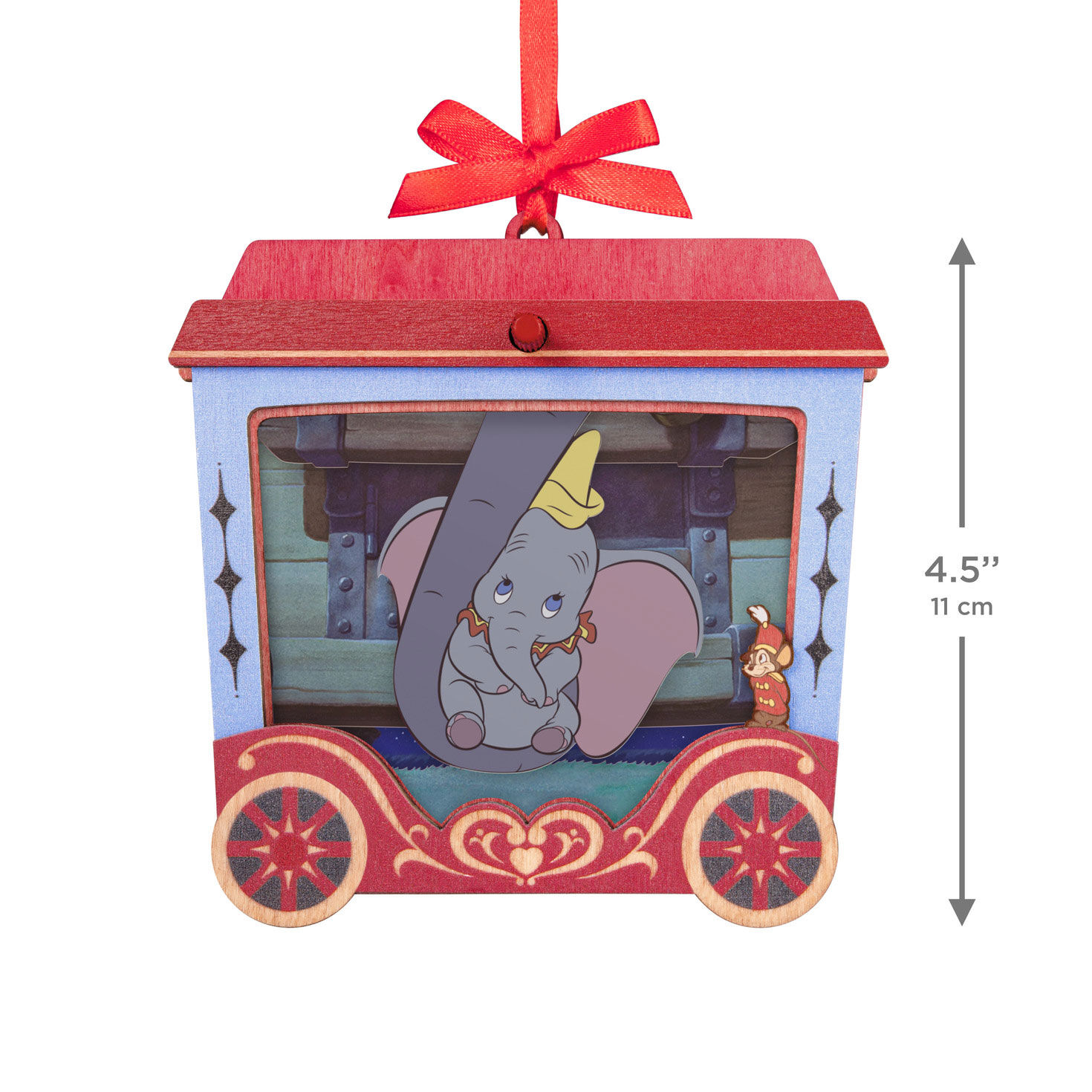 Dumbo in Circus Car Keepsake Ornament measurement image number 3