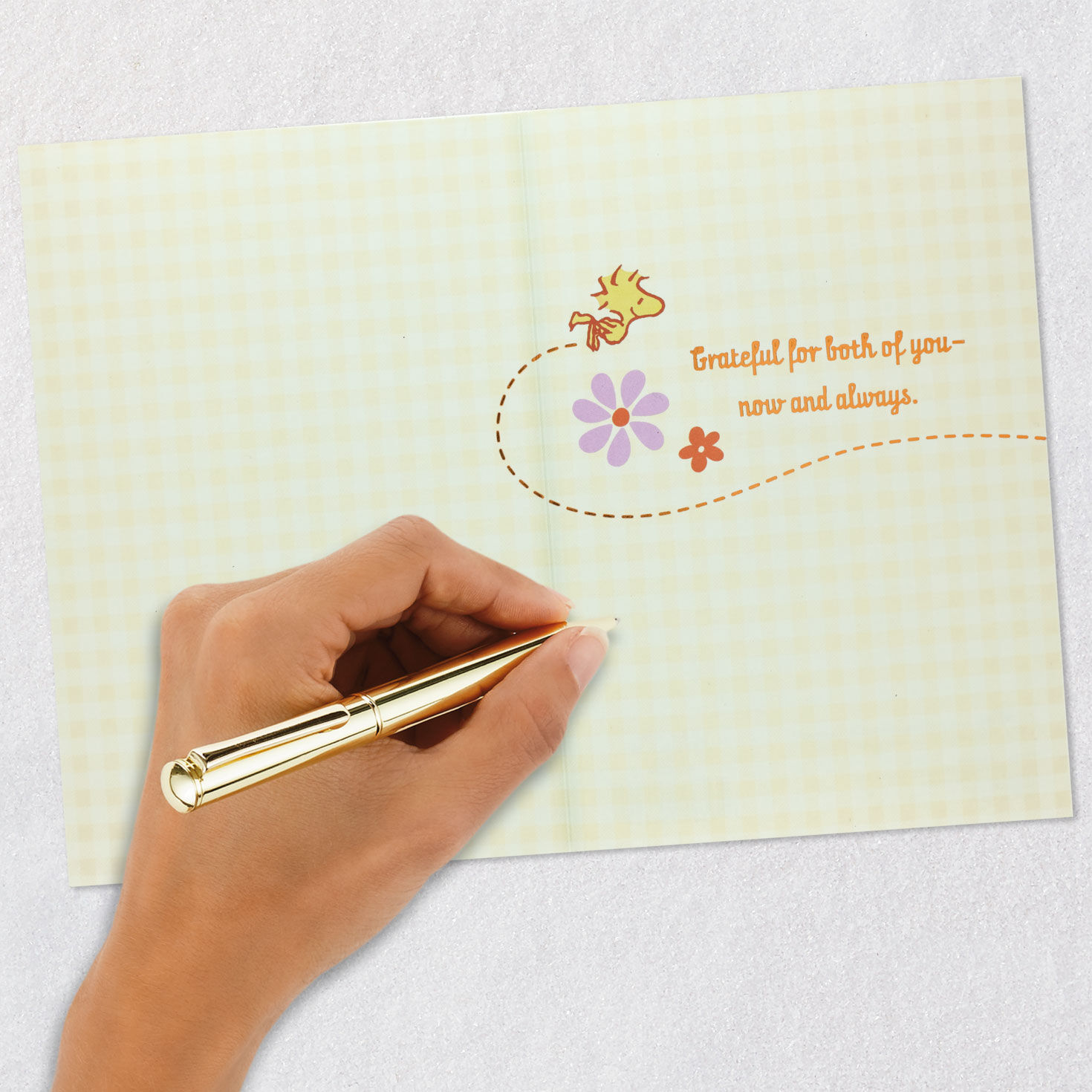 Charlie Brown and Snoopy Yellow Egg Easter Card Signing card image number 6