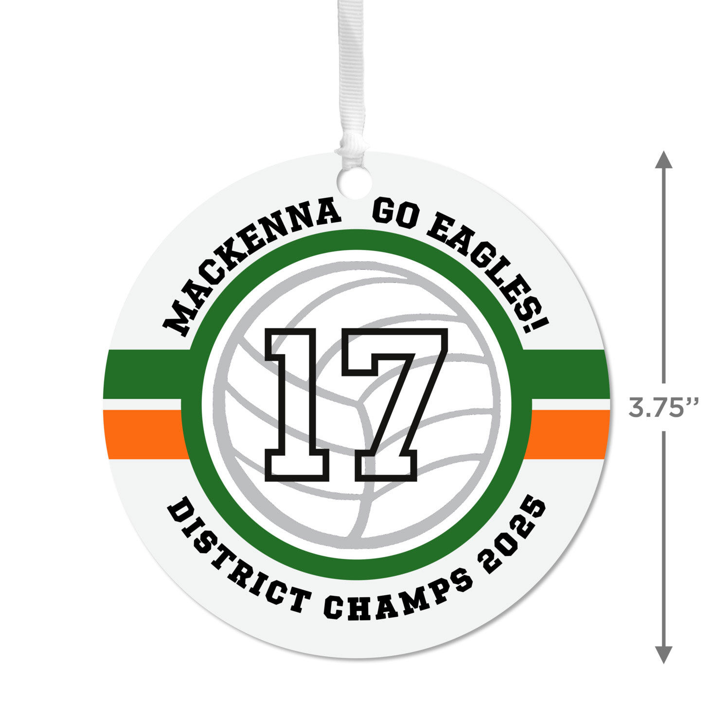 Volleyball Round Metal Personalized Ornament, Custom Text for only USD 17.99 | Hallmark