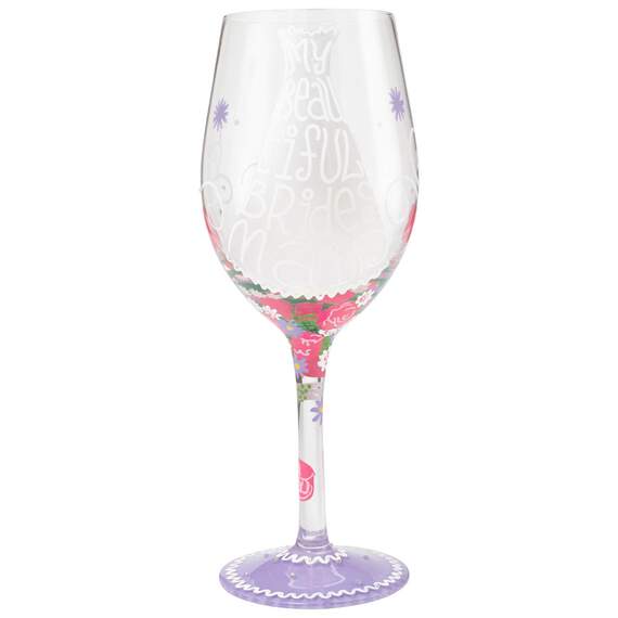 Lolita® Beautiful Bridesmaid Handpainted Wine Glass, 15 oz., , large image number 1