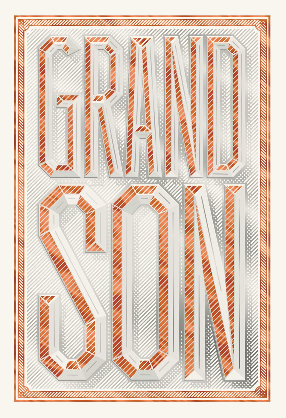 Bronze and Silver Father's Day Card for Grandson