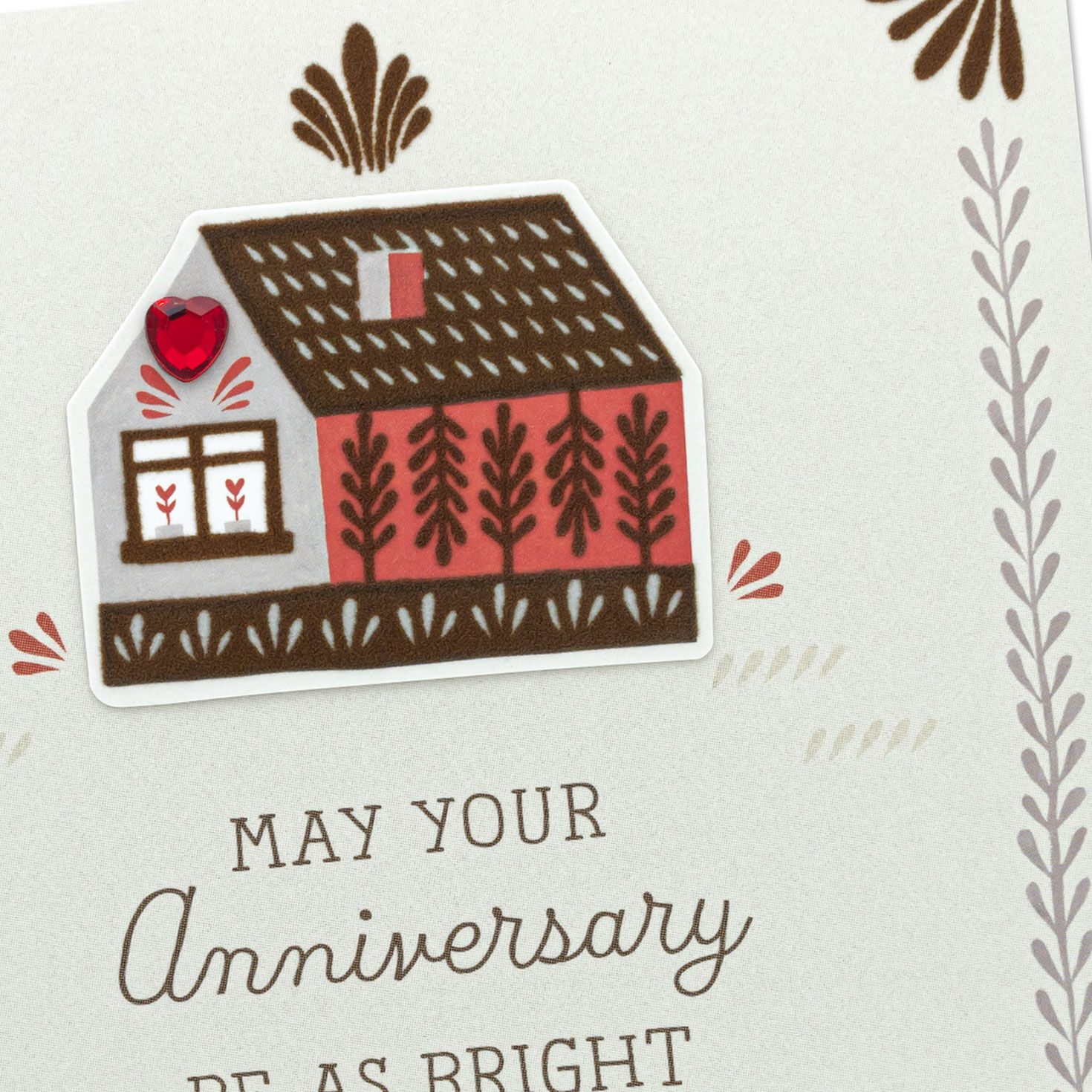 Folk Art Red Cottage Anniversary Card  image number 4