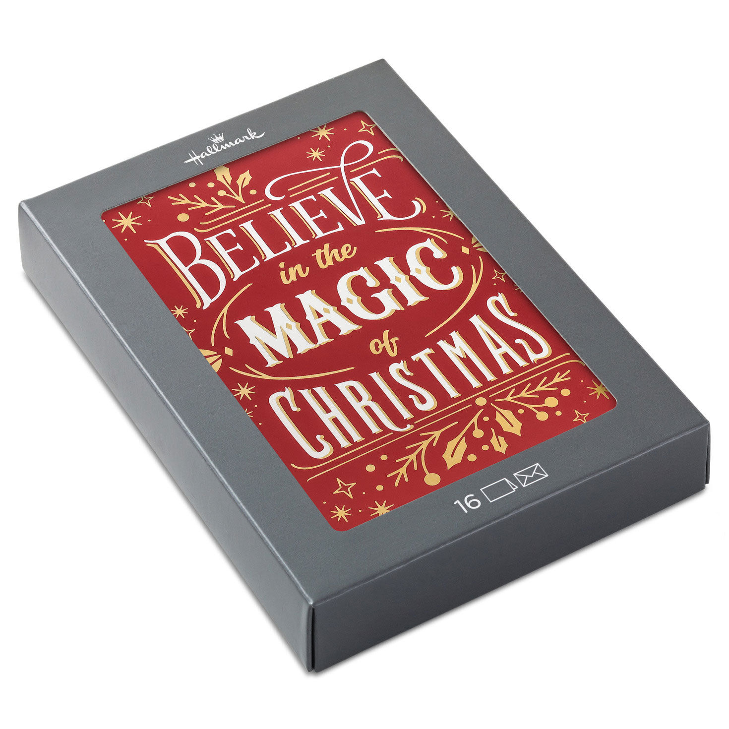 Gold and White on Red Boxed Christmas Cards package front image number 7