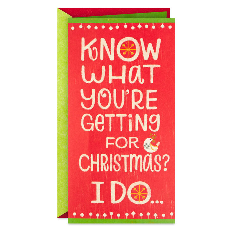 I Know What You're Getting Pop-Up Money Holder Christmas Card