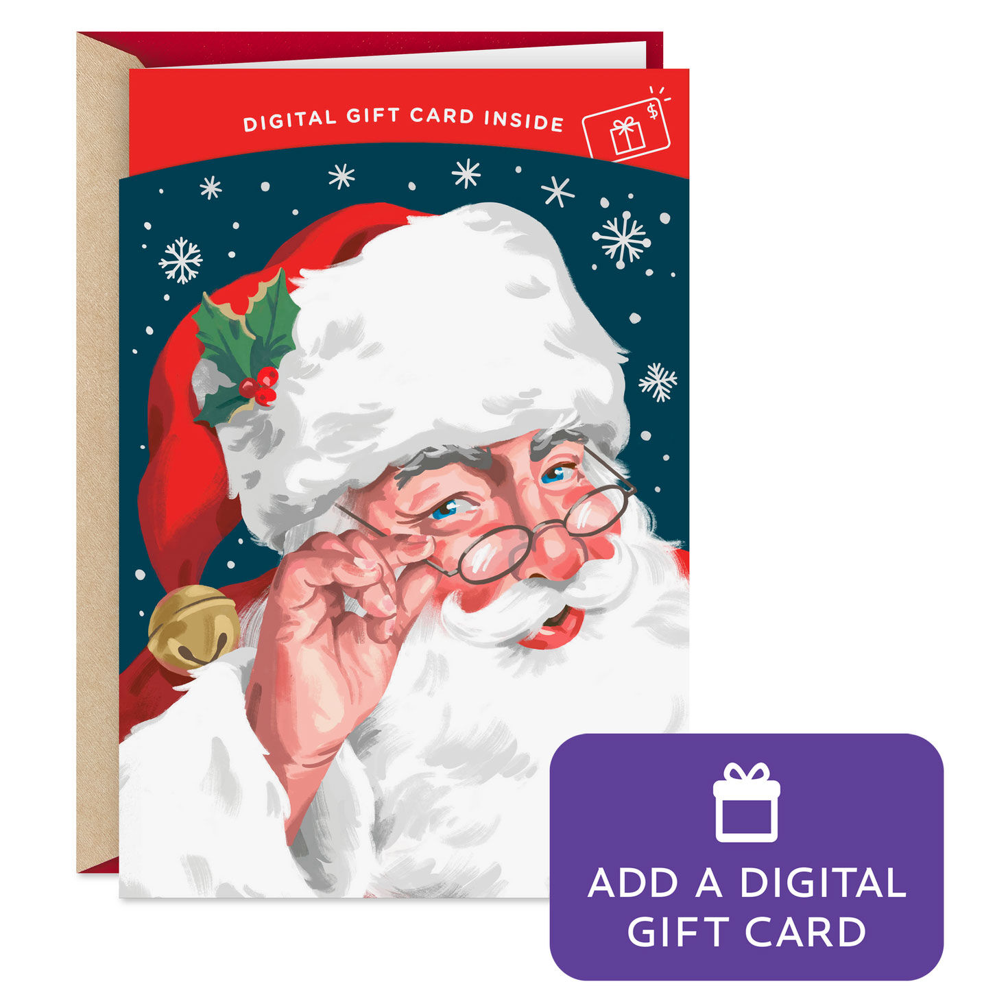 Classic Santa Gift Card Greeting Christmas Card
