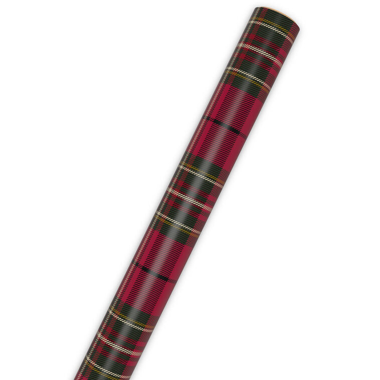 Classic Red Plaid Jumbo Christmas Gift Wrap Roll  image number 6