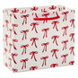 Red Bows on White Small Christmas Gift Bag Back image number 6