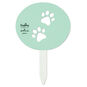 Oval Garden Stake With Paw Print Design back image number 2