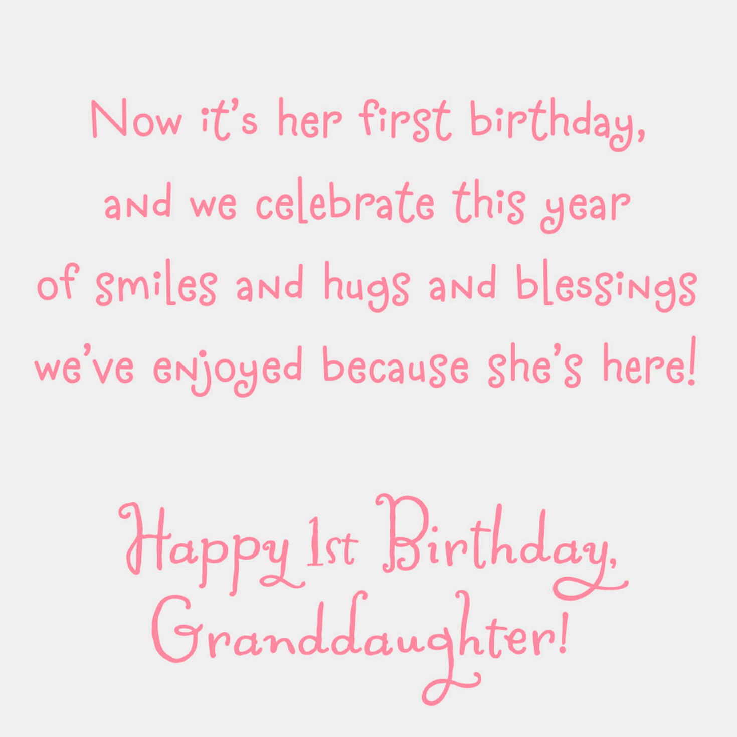 Dream Come True First Birthday Card for Granddaughter Greeting