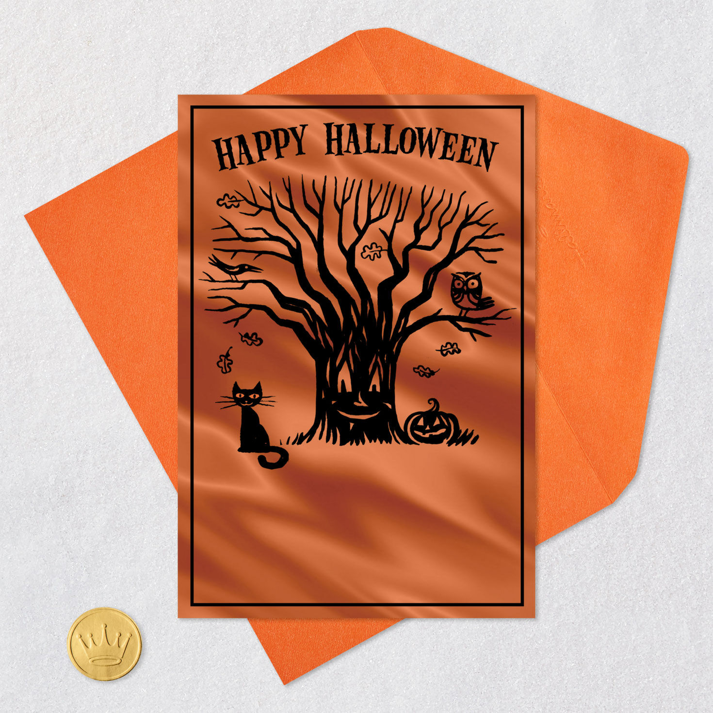 Many Reasons to Smile Halloween Card Card Front with Envelope and Gold Seal image number 5