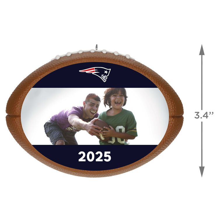NFL Football New England Patriots Text and Photo Personalized Ornament  image number 3