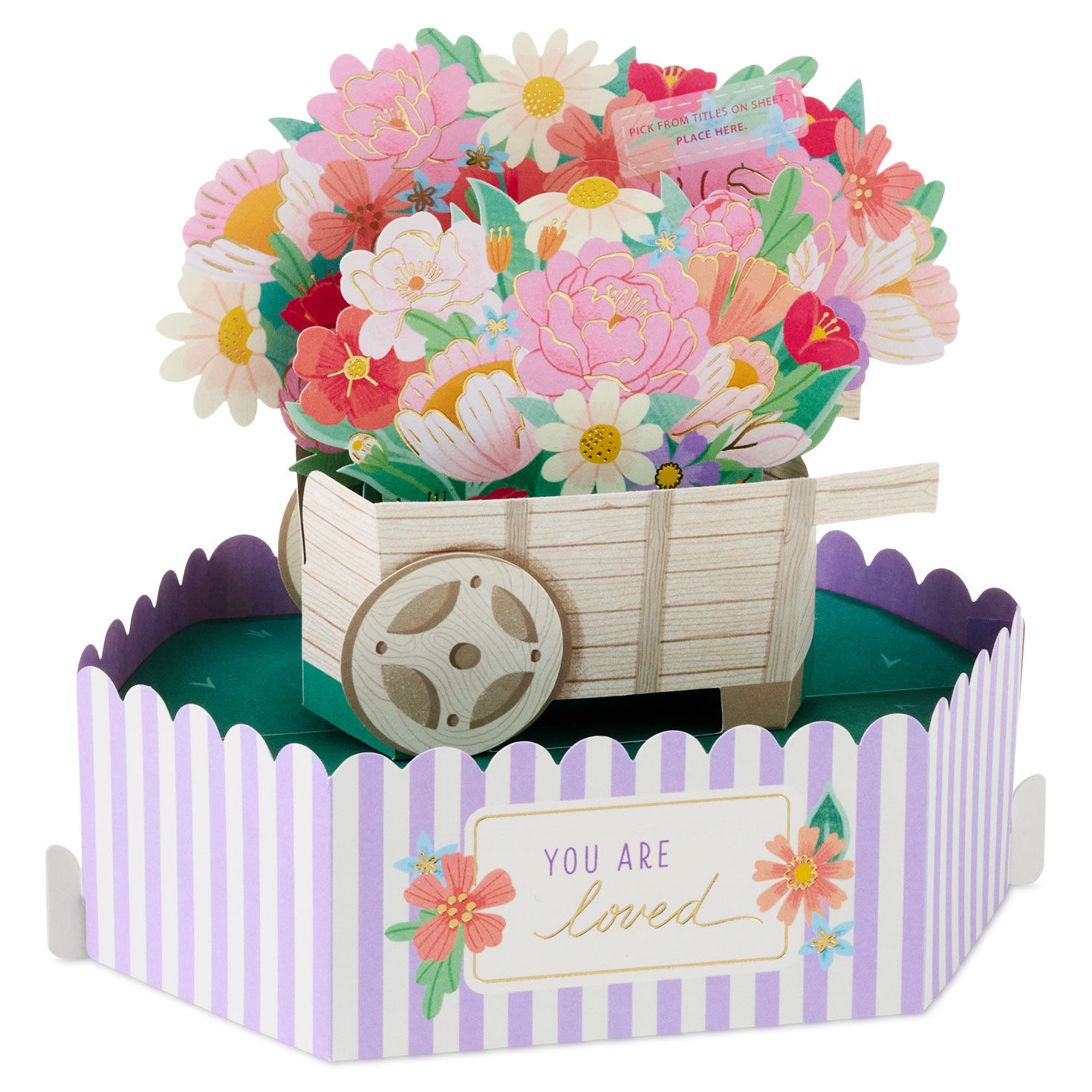 Wheeled Cart With Flowers 3D Pop-Up Mother's Day Card Front image number 2