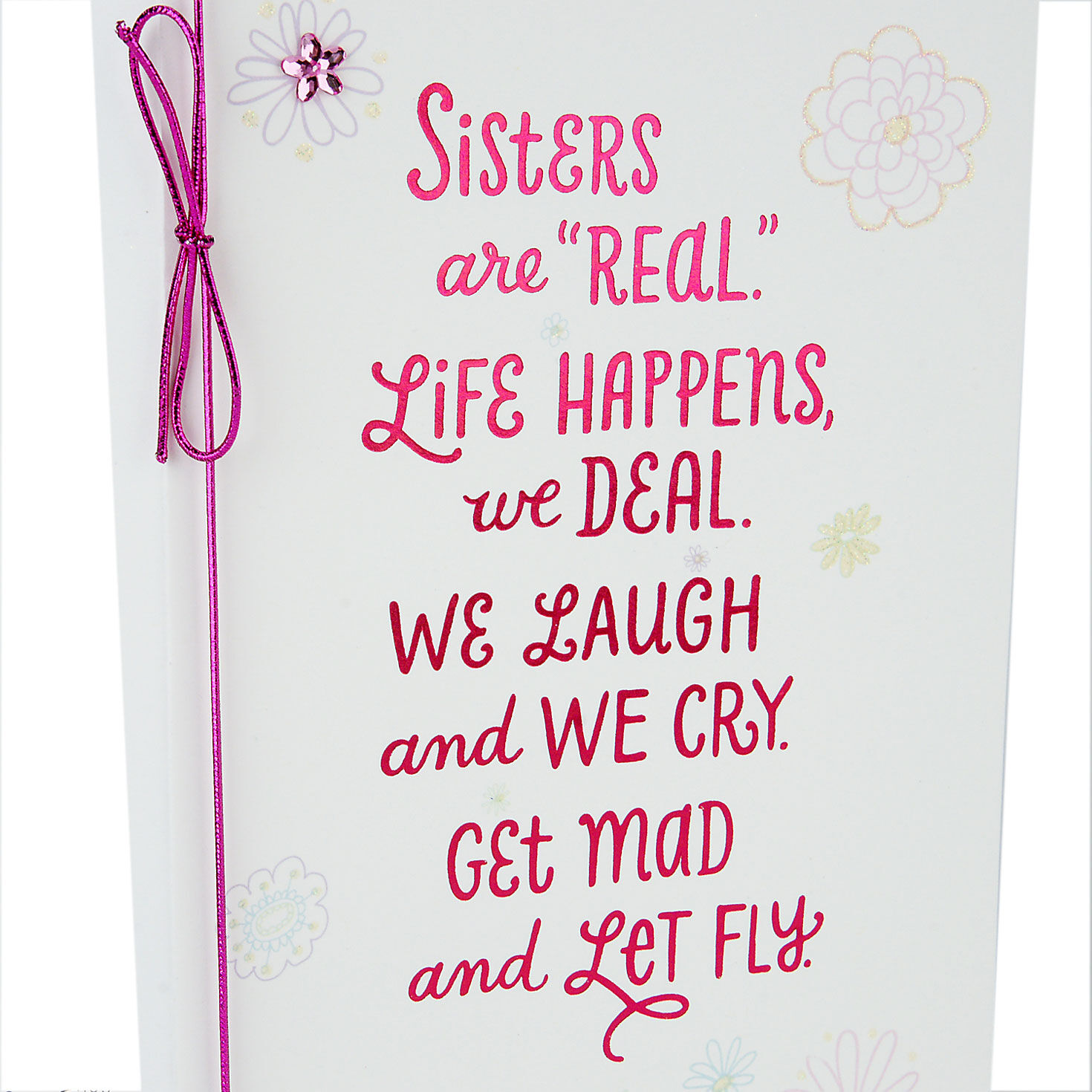 Lettering and Flowers Sister Mother's Day Card Card Front Detail image number 4