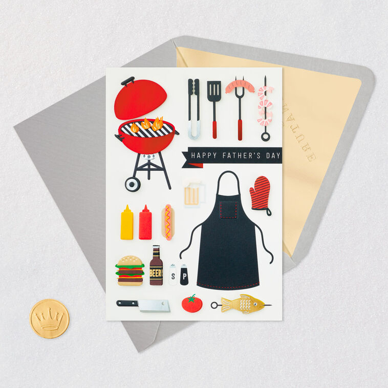 BBQ Fixings Father's Day Card Card Front with Envelope and Gold Seal image number 5
