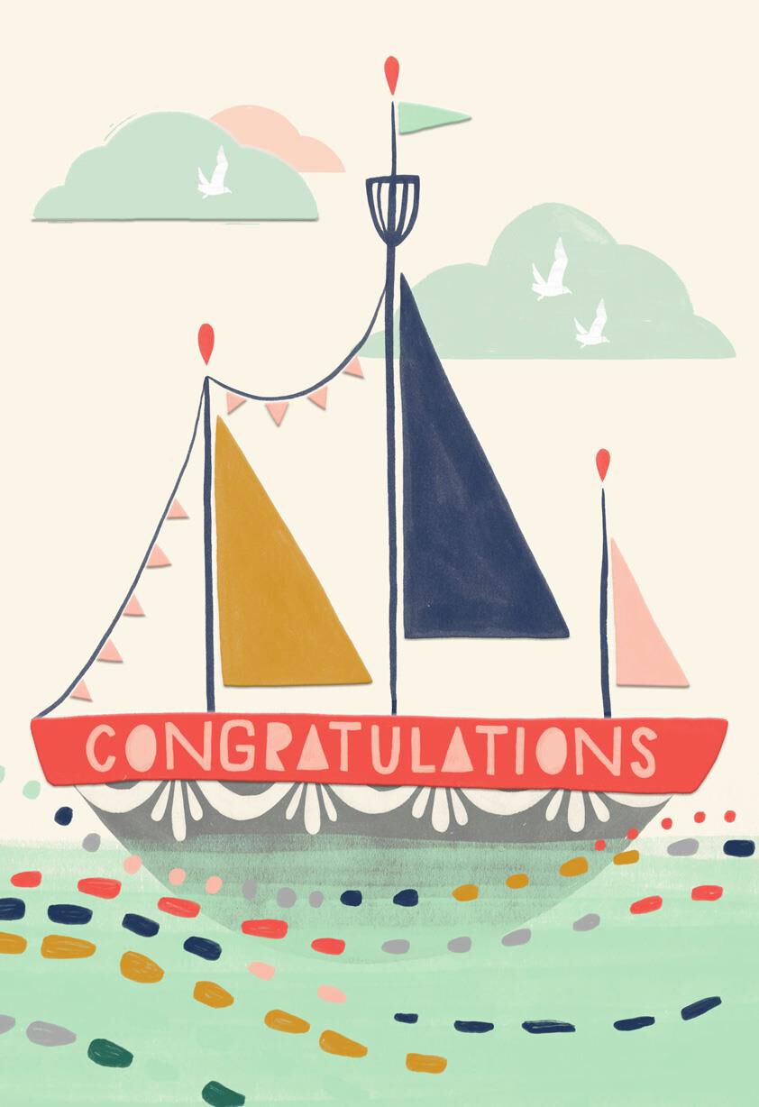 Sailboat of Happiness Congratulations Card