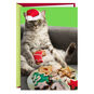 Cat in Santa Hat With Cookies Funny Christmas Card Card Front image number 1