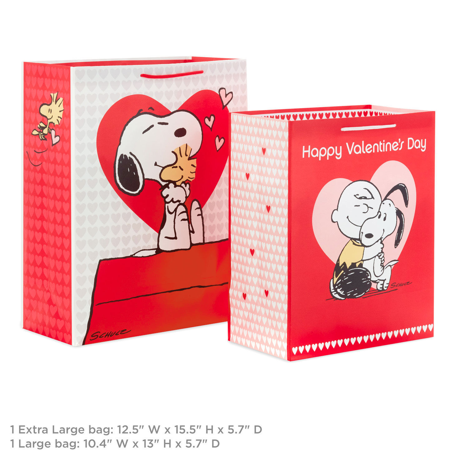 Peanuts® 2-Pack Large and XL Valentine's Day Gift Bags for only USD 9.49 | Hallmark