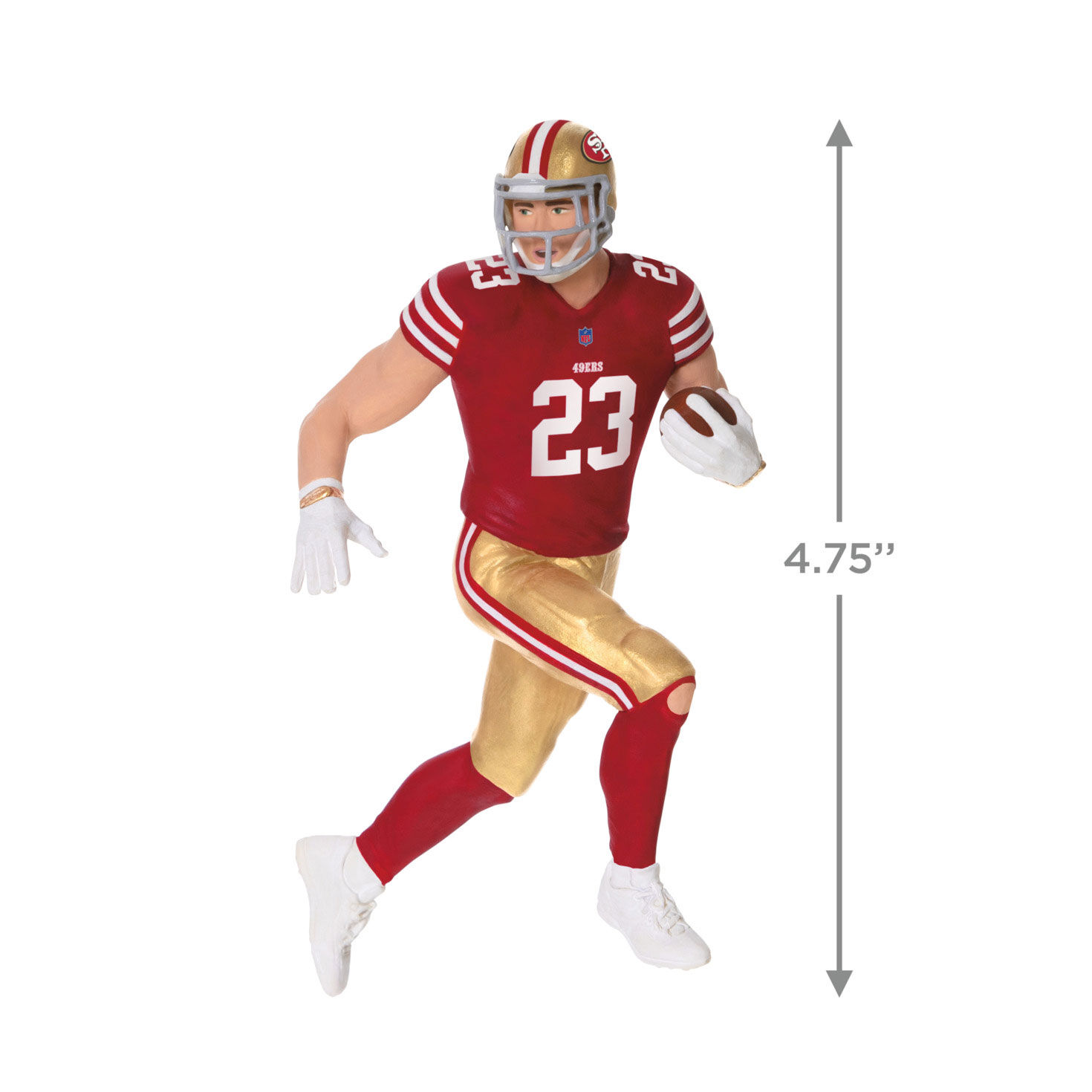 49ers Christian McCaffrey Keepsake Ornament measurement image number 3