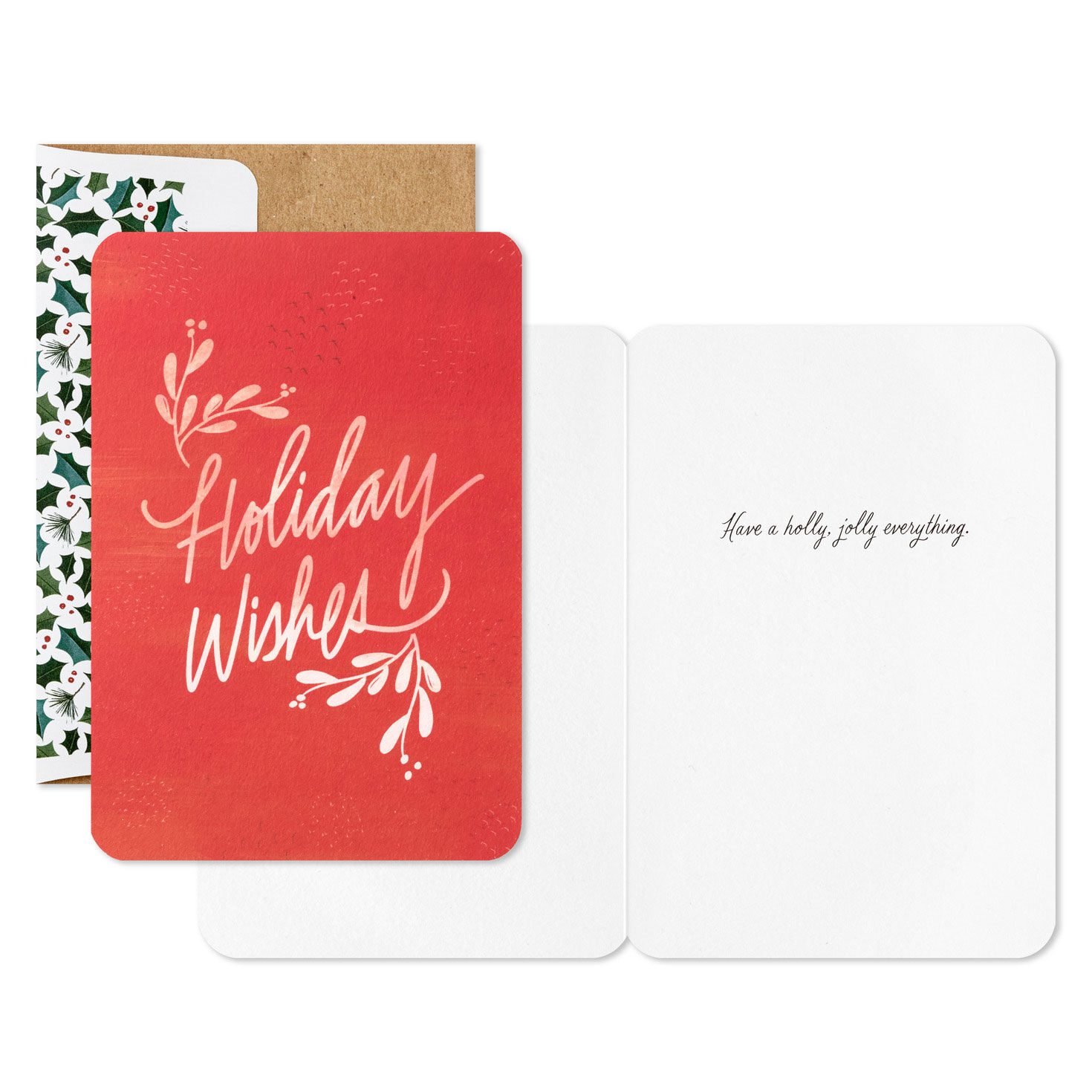 Holiday Wishes on Red Boxed Christmas Cards, Pack of 16 - Boxed