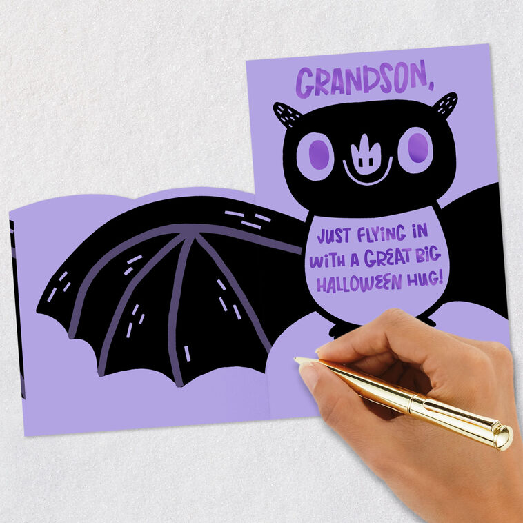 Purple and Black Bat Halloween Card for Grandson, , large image number 6
