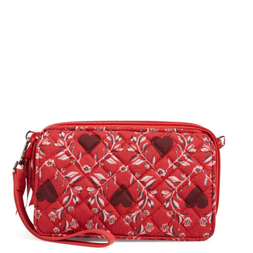 Vera Bradley RFID All-in-One Crossbody Purse in Imperial Hearts Red, 