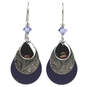 Purple and Silver Layered Metal Drop Earrings, , large image number 1