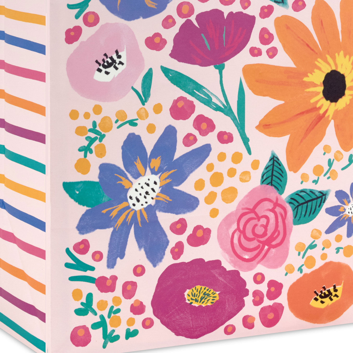 Vibrant Floral Extra-Deep Gift Bag Base/Side Detail image number 5