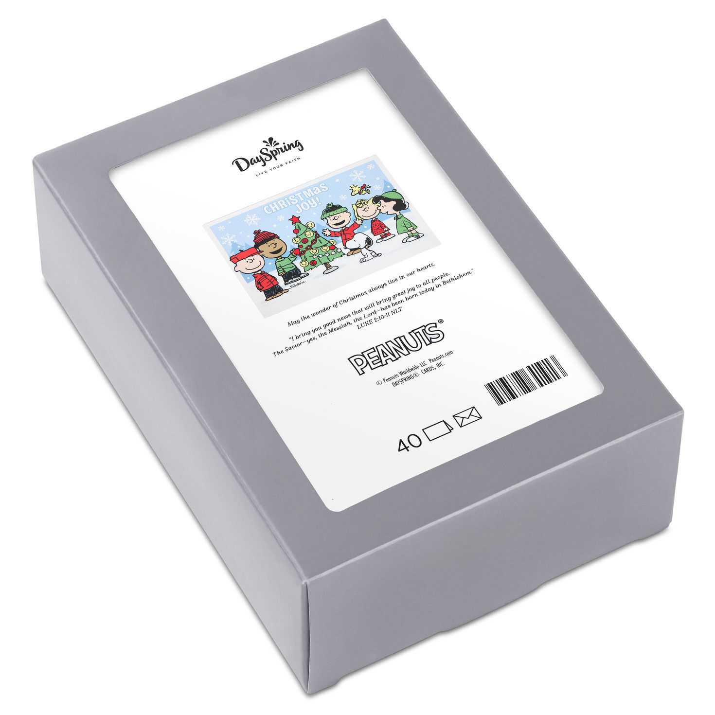 Peanuts® Gang and Christmas Tree Religious Christmas Cards, Box of 40